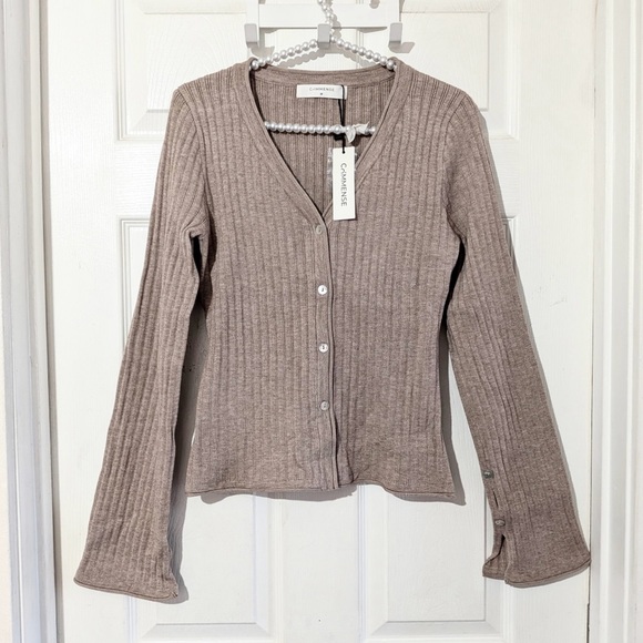 Commense Textured Knit Cardigan and Midi Skirt Set - Picture 8 of 14